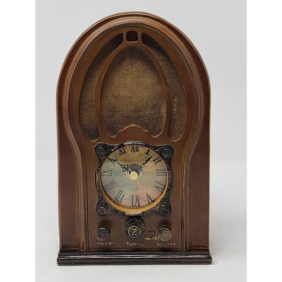 Vintage Home Interior Old Style Brown Table/Desk Clock Tested And Works - Picture 1 of 11